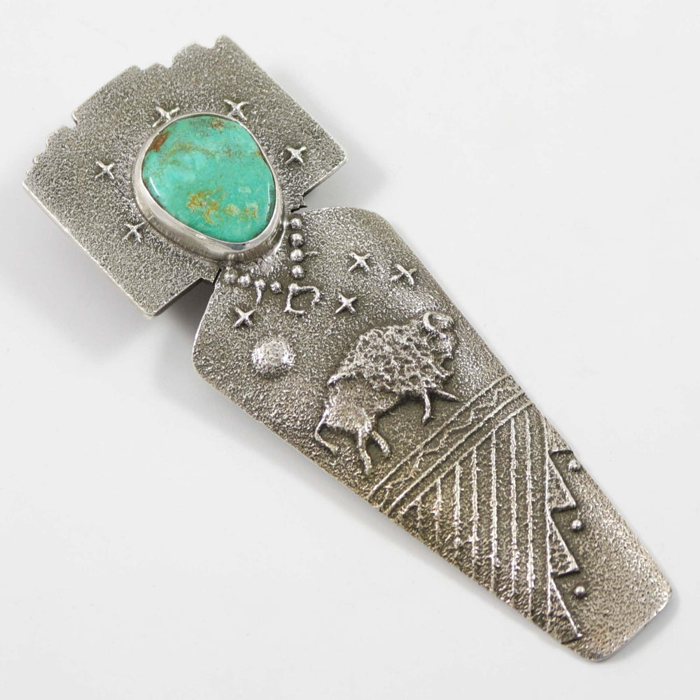 Royston Turquoise Pin and Pendant by Anthony Lovato - Garland's