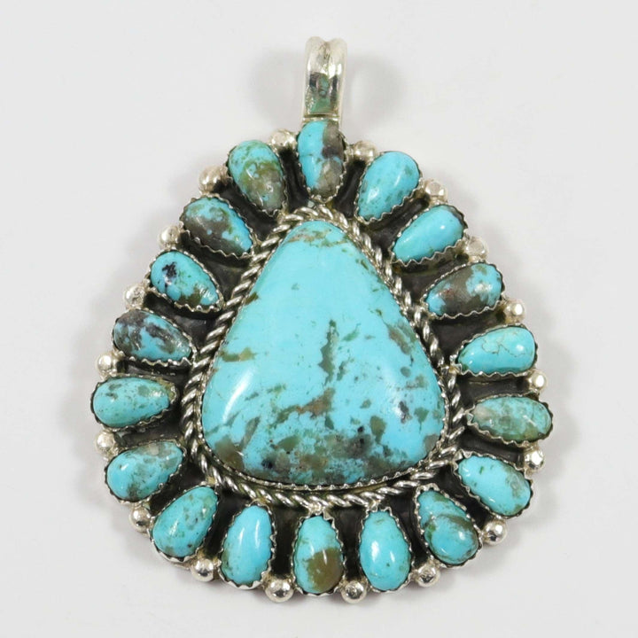 Kingman Turquoise Pendant by Fannie Begay - Garland's