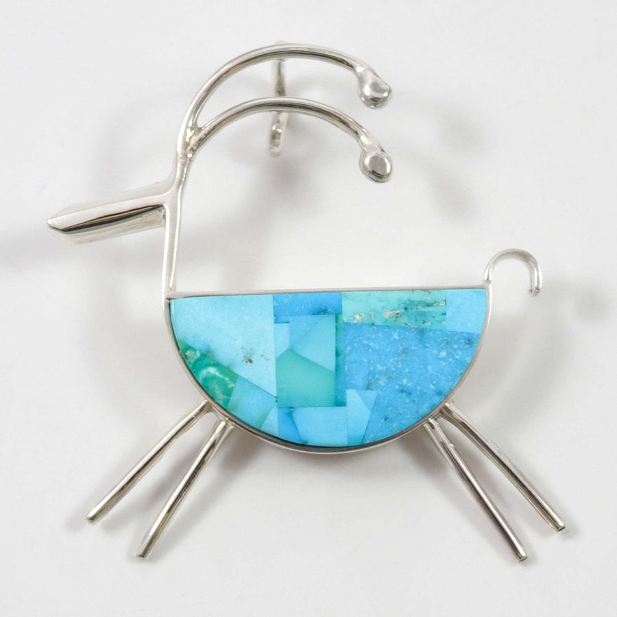 Turquoise Pin and Pendant by Bryon Yellowhorse - Garland's