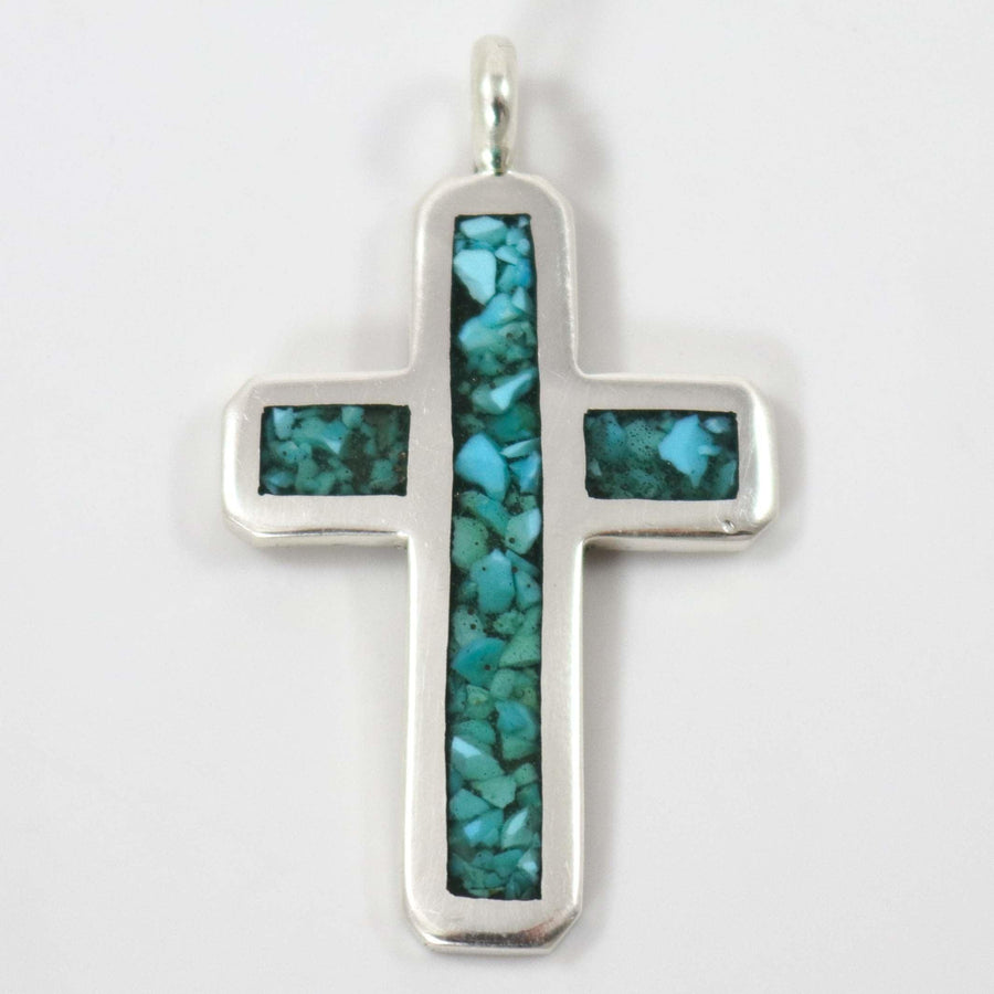 Turquoise Cross Pendant by Peter Nelson - Garland's