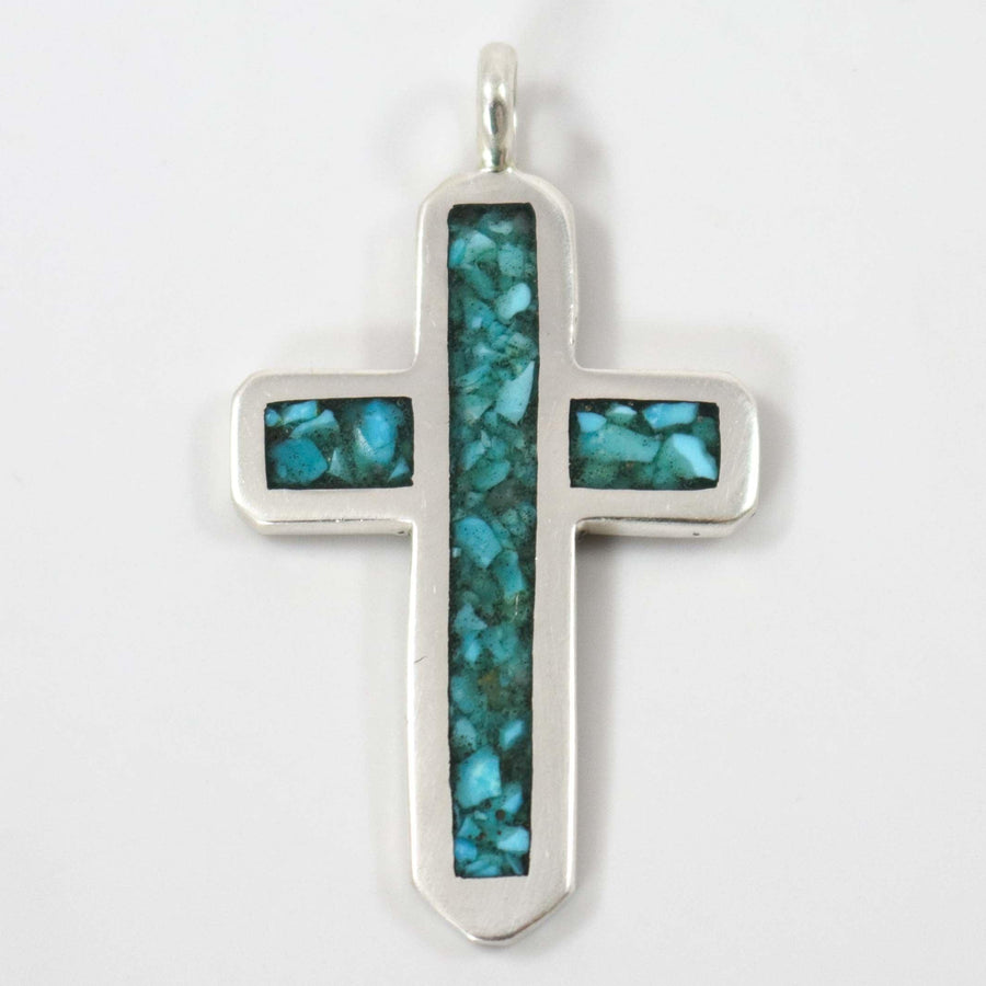 Turquoise Cross Pendant by Peter Nelson - Garland's