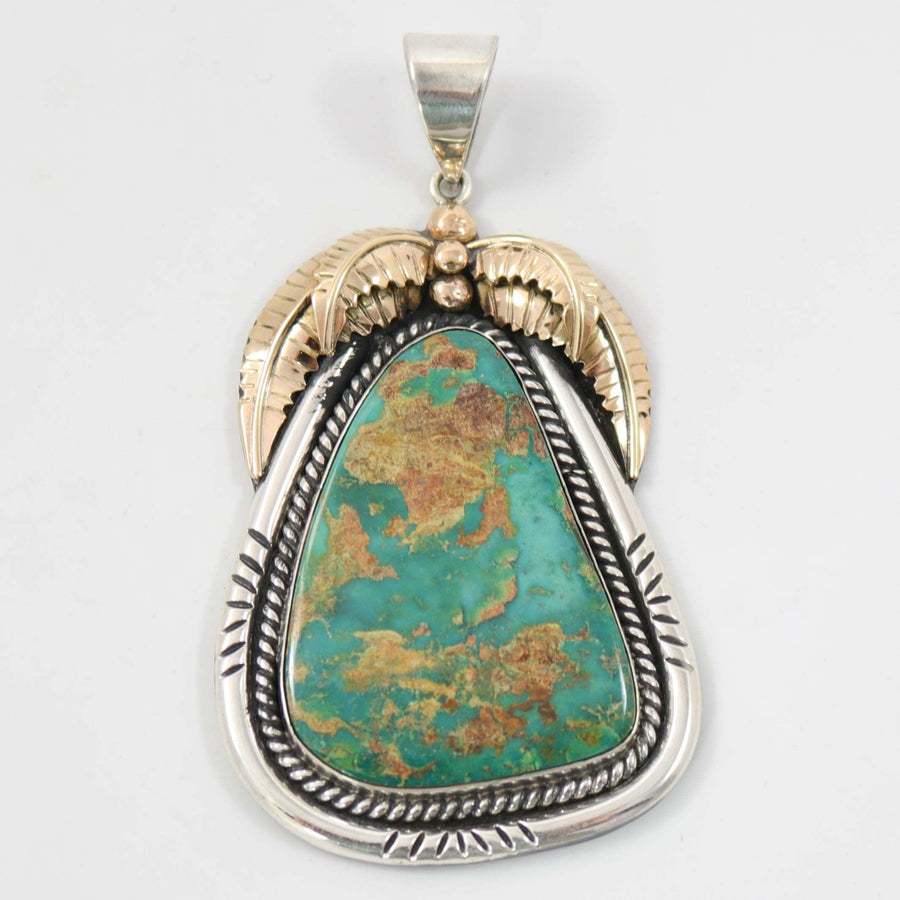 1980s Pilot Mountain Turquoise Pendant by Cecil Sanders - Garland's
