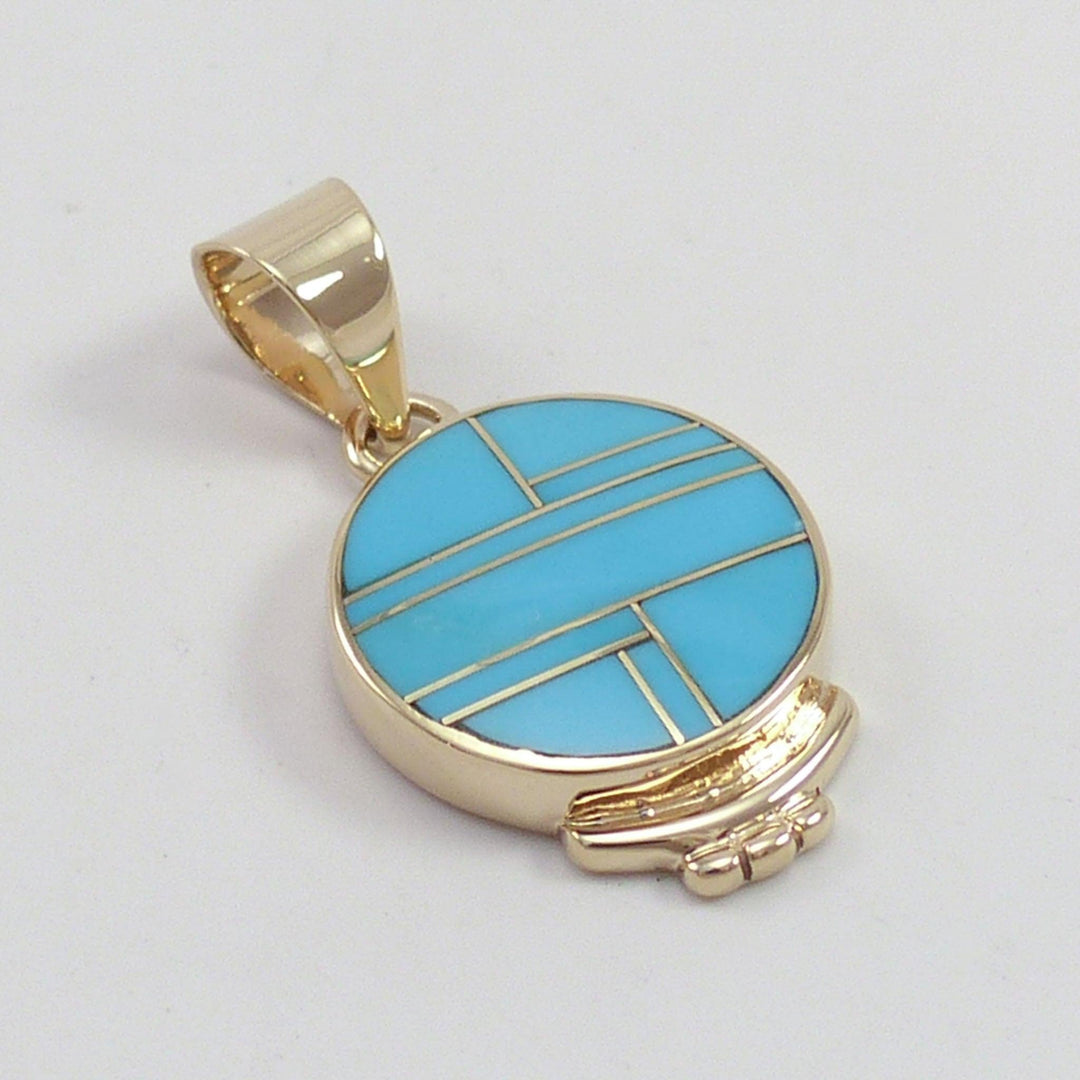 Gold and Turquoise Pendant