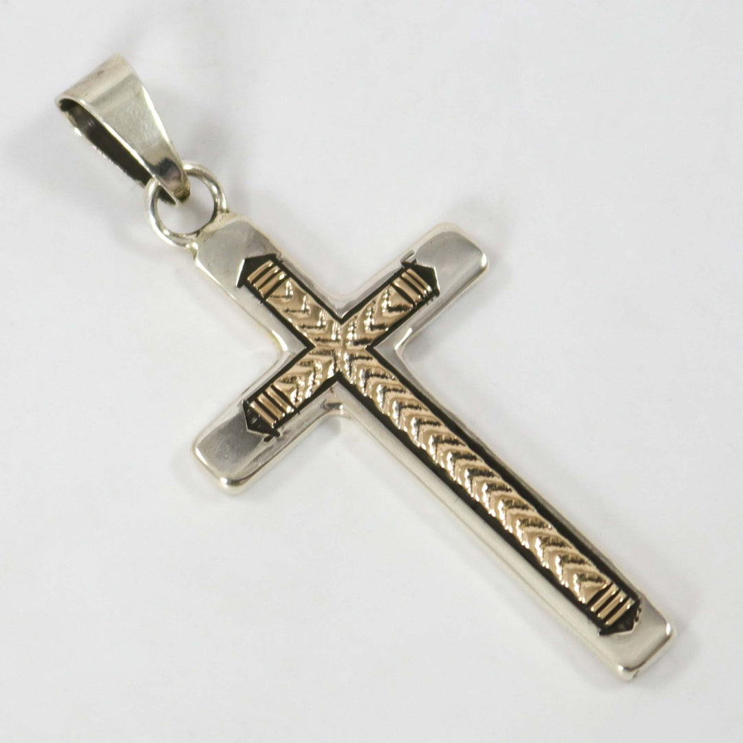 Gold on Silver Cross Pendant