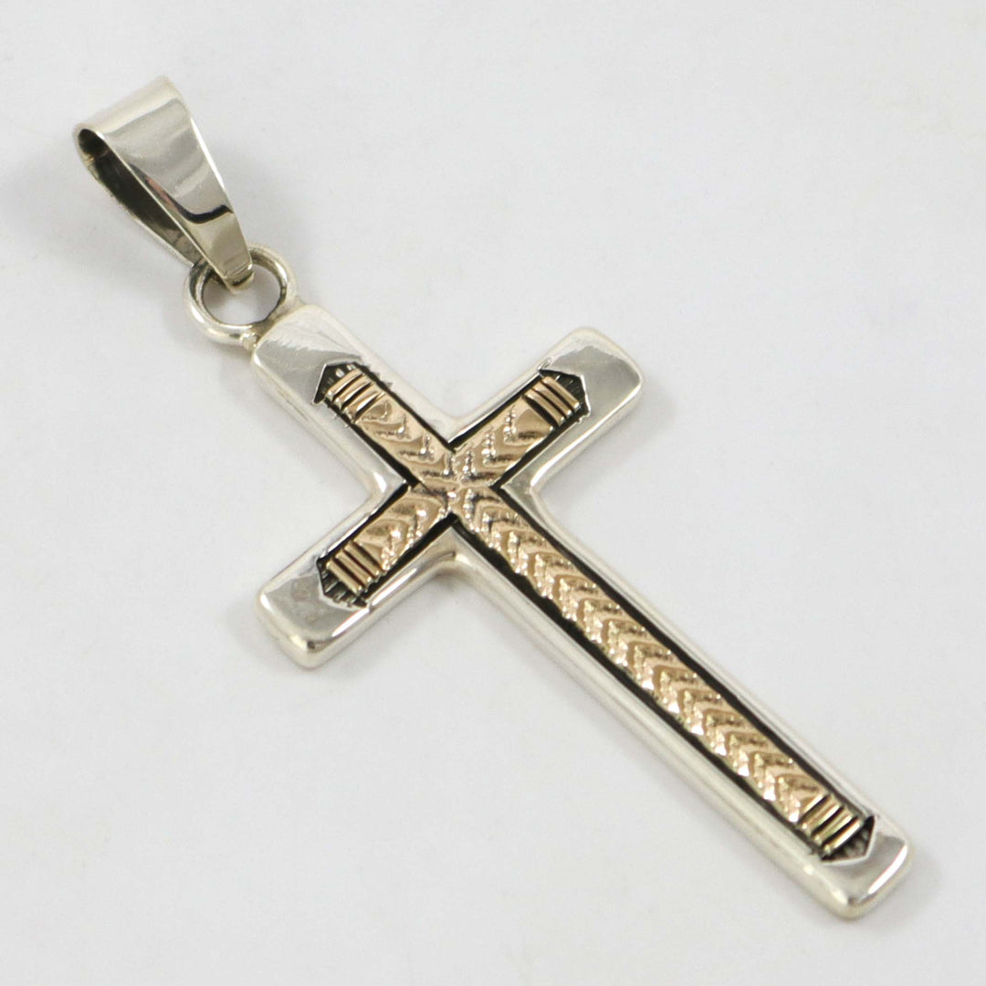 Gold on Silver Cross Pendant