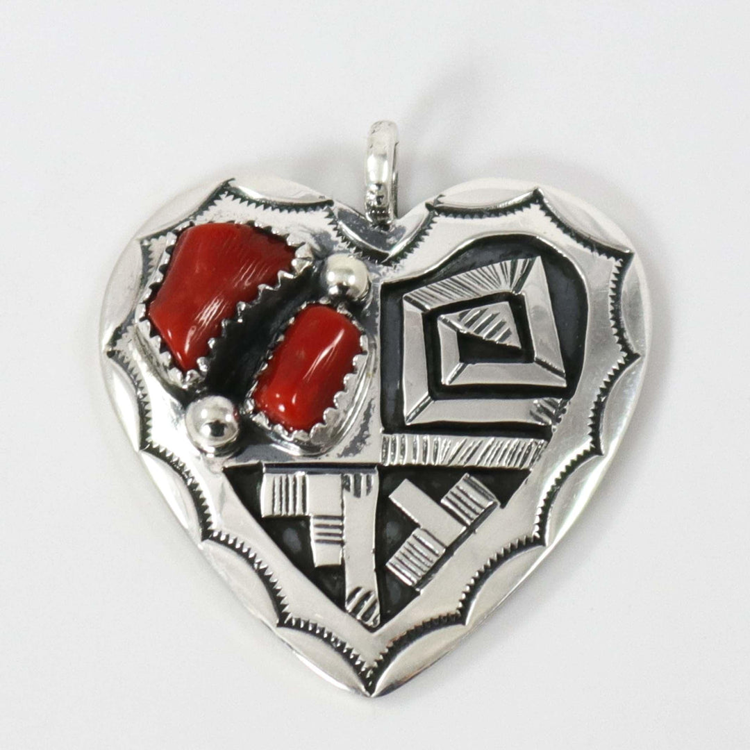 Coral Heart Pendant