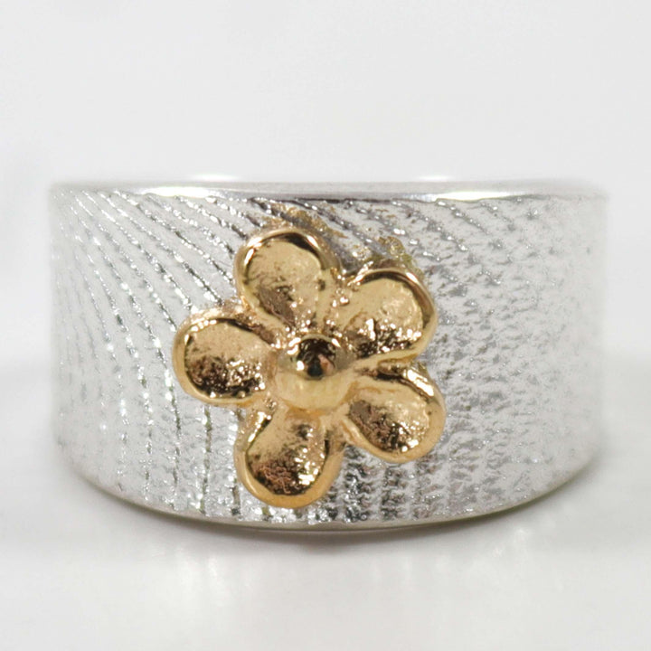 Silver and Gold Flower Ring