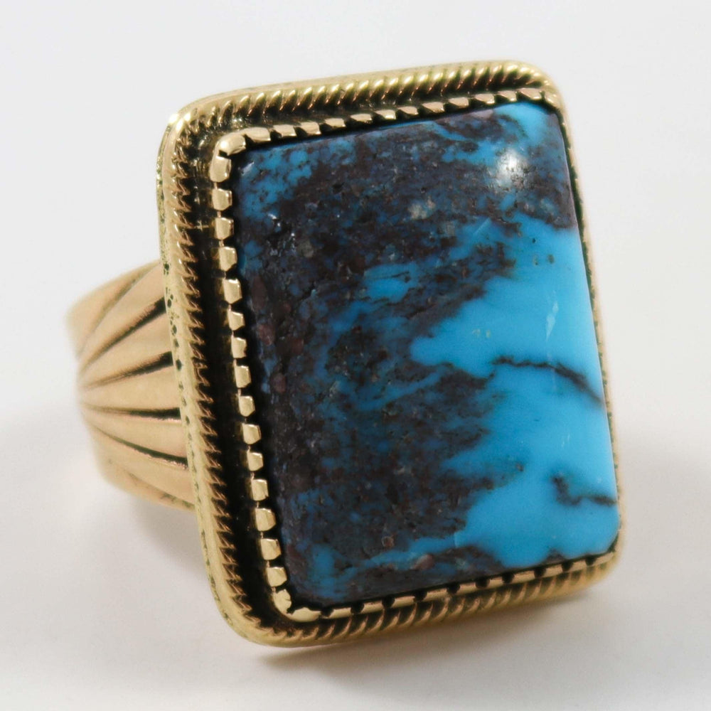 Bisbee Turquoise Gold Ring by Steve Arviso - Garland's