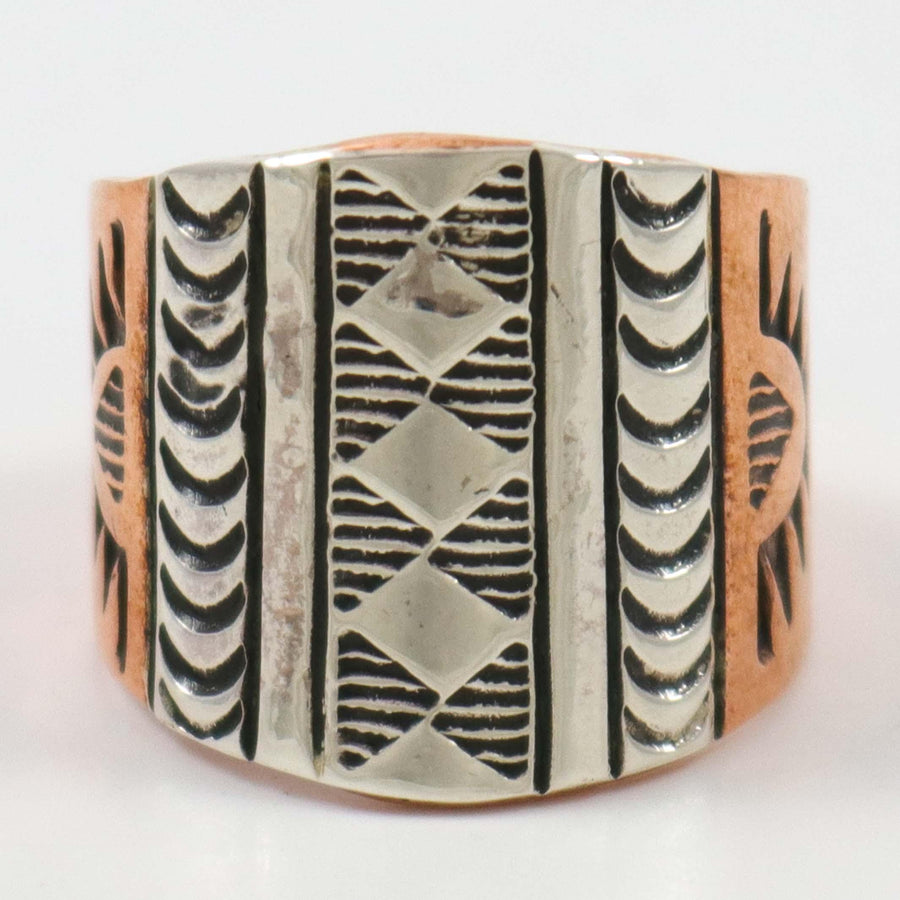 Silver and Copper Ring by Wylie Secatero - Garland's