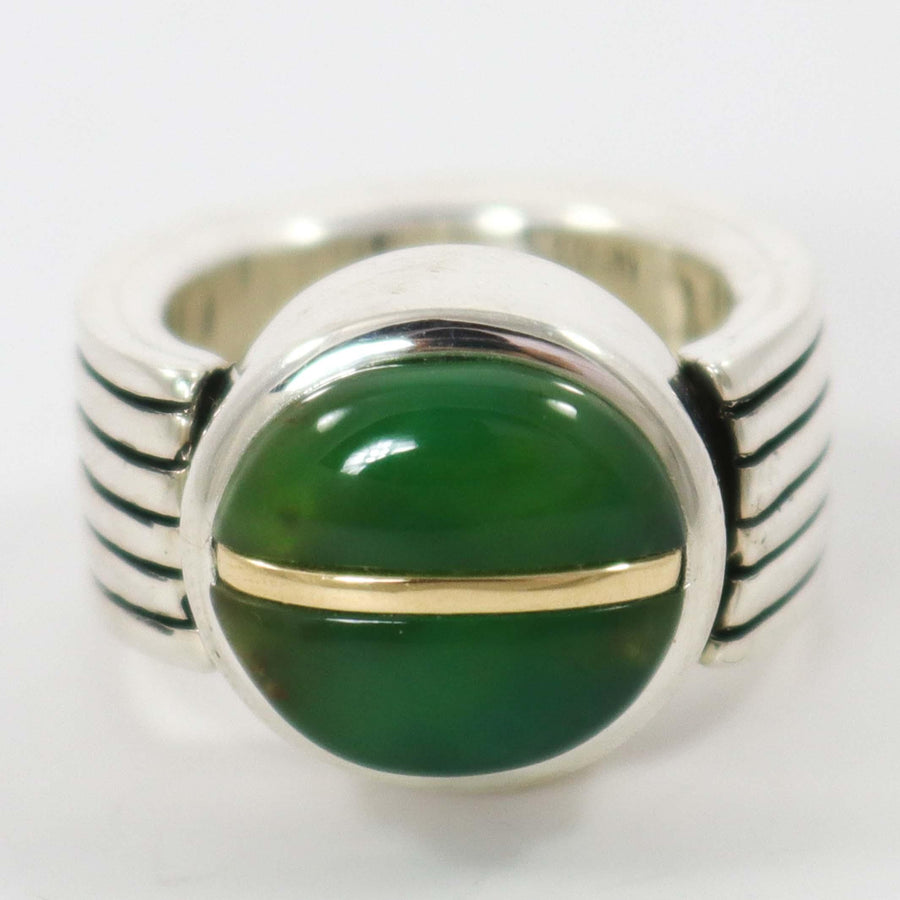 Chrysoprase Ring by Christopher Ray Yazzie - Garland's