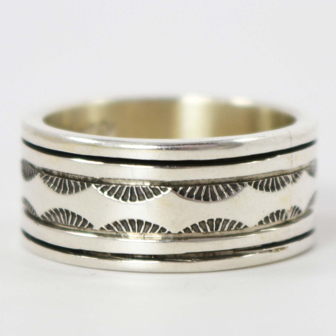 Stamped Silver Ring by Gilbert Begay - Garland's