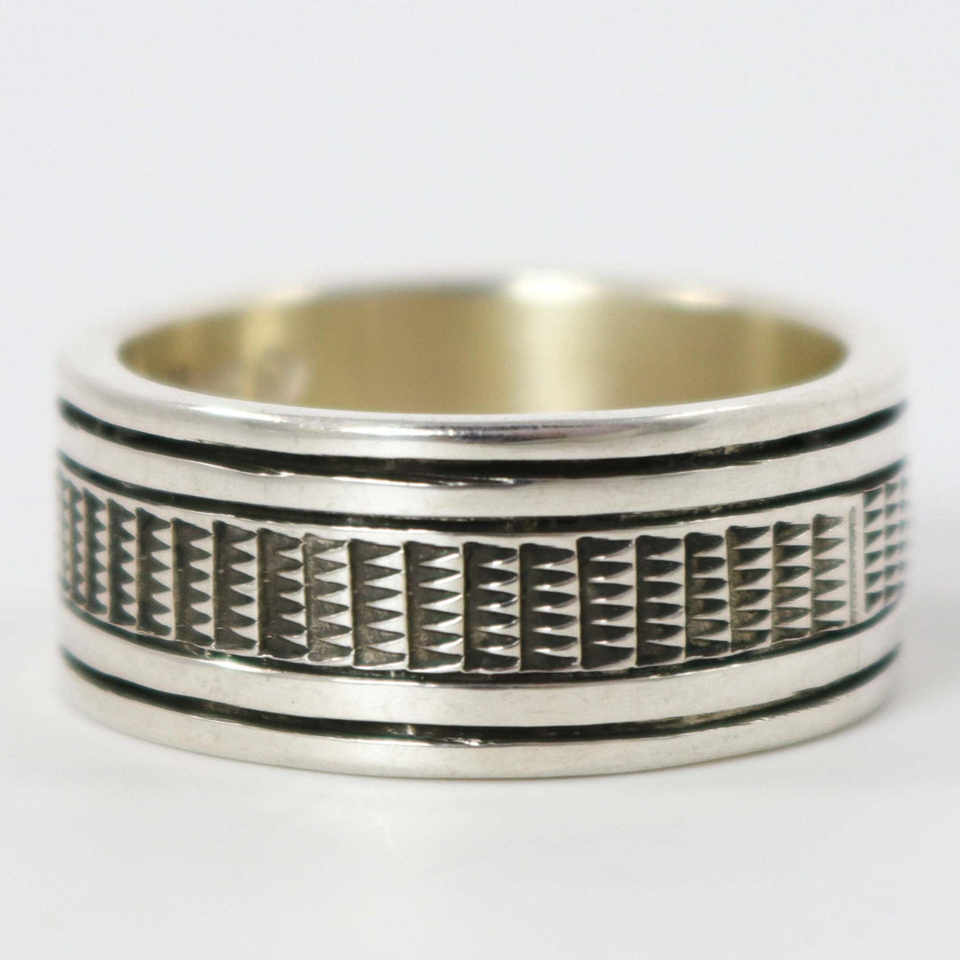 Stamped Silver Ring by Gilbert Begay - Garland's