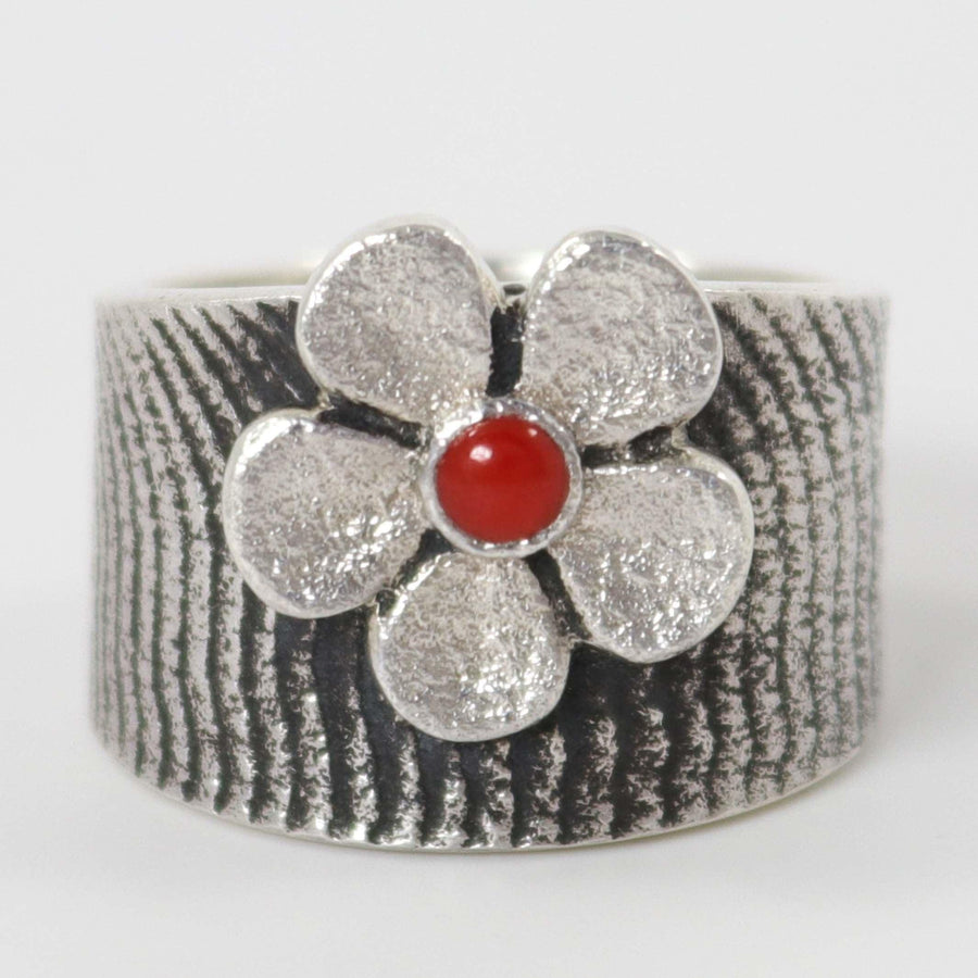 Coral Flower Ring by Rebecca Begay - Garland's