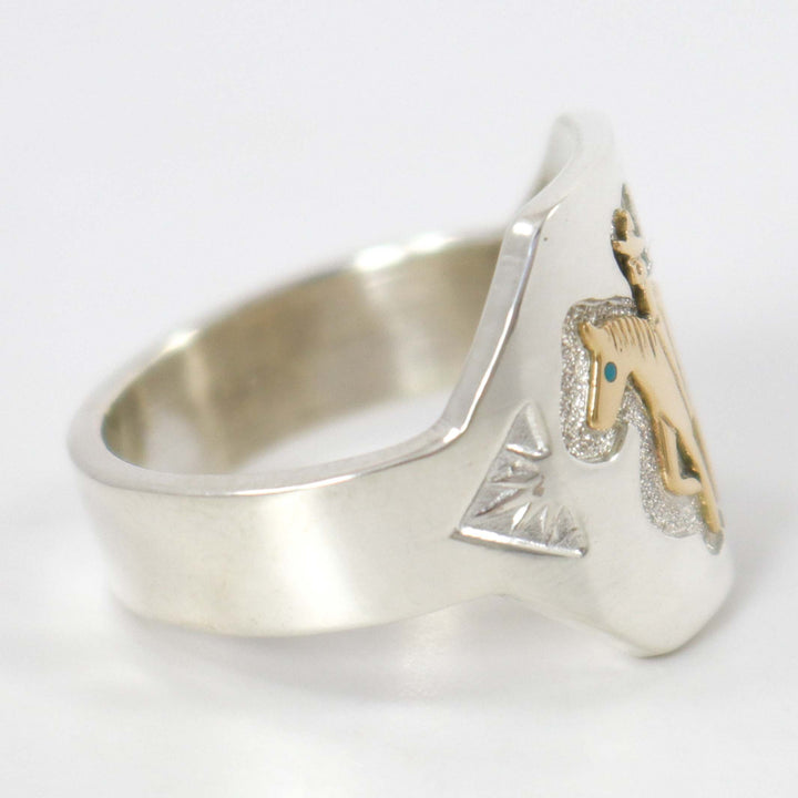 Gold on Silver Horse Ring