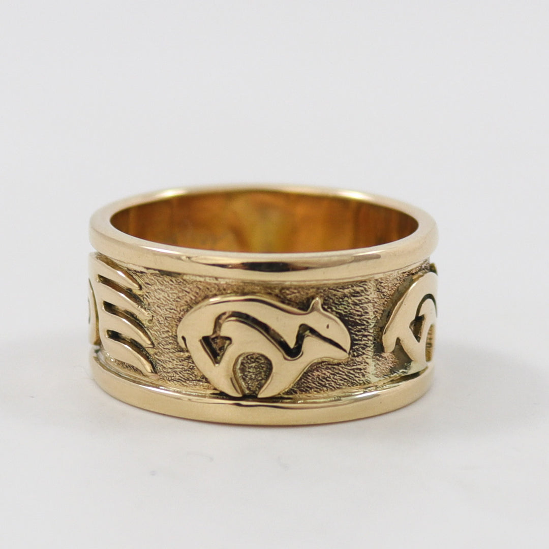 Gold Bear Ring