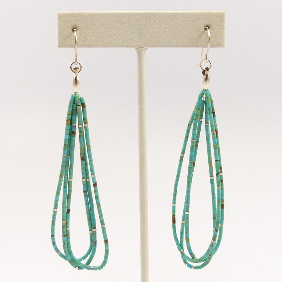 Turquoise Bead Earrings by Joe Jr. and Valerie Calabaza - Garland's
